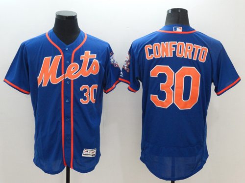 Mets #30 Michael Conforto Blue Flexbase Authentic Collection Stitched MLB Jersey - Click Image to Close